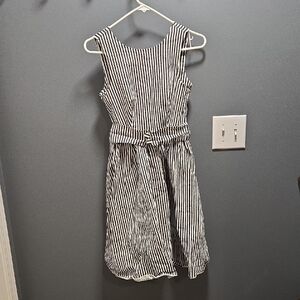 Striped Black and White Sleeveless Dress